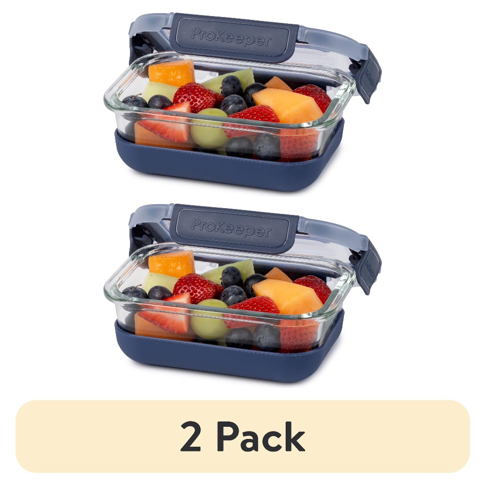Food Storage Glass Containers - ชุดภาชนะเก็บอาหารแก้ว 2 ชิ้น ขนาด 1.6 ถ้วย
