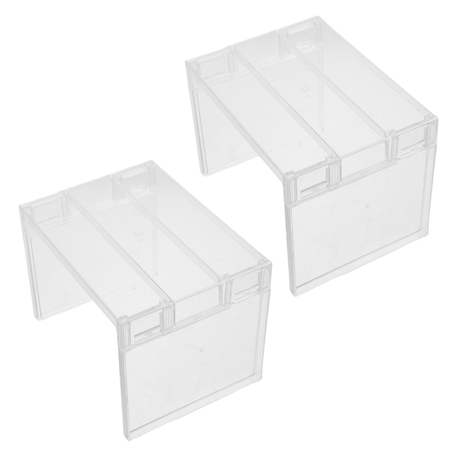 Food Storage Dividers - ชั้นวางของในตู้เย็นแบบใส 2 ชิ้น ชั้นวางของในช่องแช่แข็ง ชั้นวางยกสูง พร้อมแผ่นกั้นแบบถอดได้