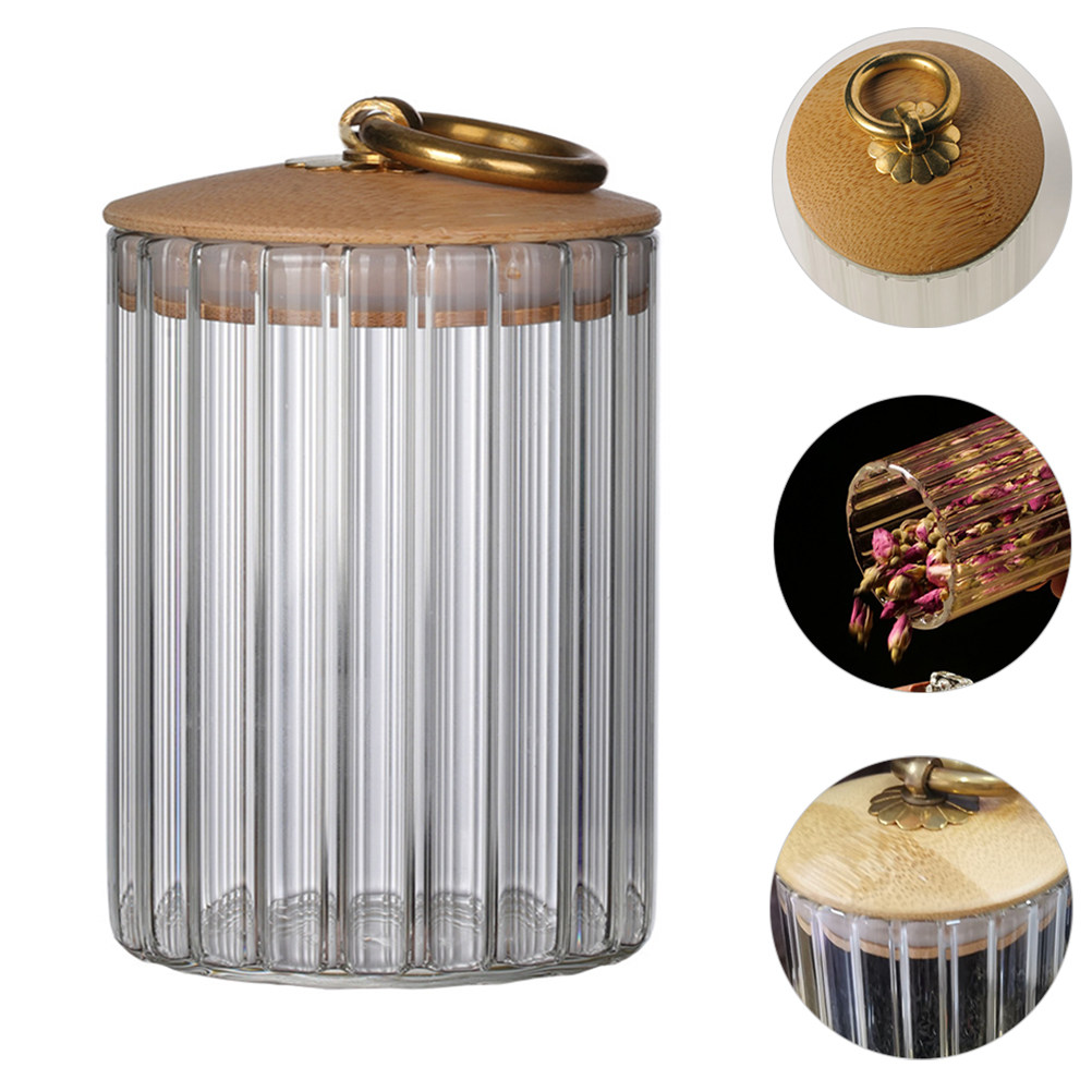 Food Storage Jar Glass - ขวดแก้วเก็บอาหารสุญญากาศสำหรับชา กาแฟ เมล็ดถั่ว เครื่องเทศ พร้อมฝาปิดแบบวงแหวน ภาชนะใสสำหรับจัดเก็บอาหาร