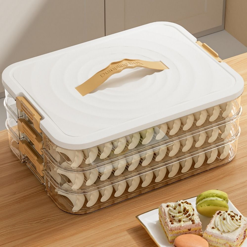 Food Storage Containers Xl - กล่องเก็บเกี๊ยวพลาสติก กล่องเก็บอาหารหลายชั้น กล่องแช่ไข่ กล่องแช่แข็งความจุขนาดใหญ่พร้อมฝาปิด กล่องเก็บอาหารแช่แข็ง
