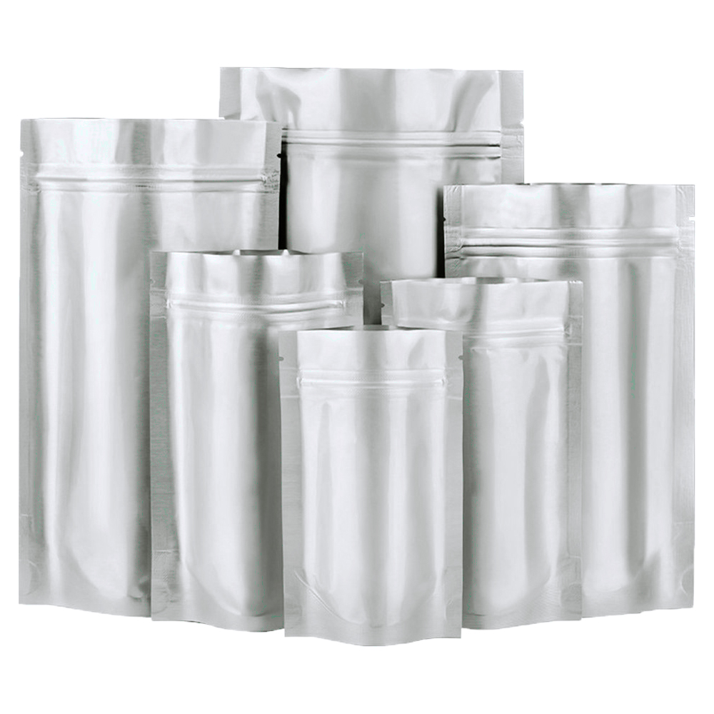 Food Storage Ziploc Bags - 100 ชิ้น Silver Zip Lock Pure