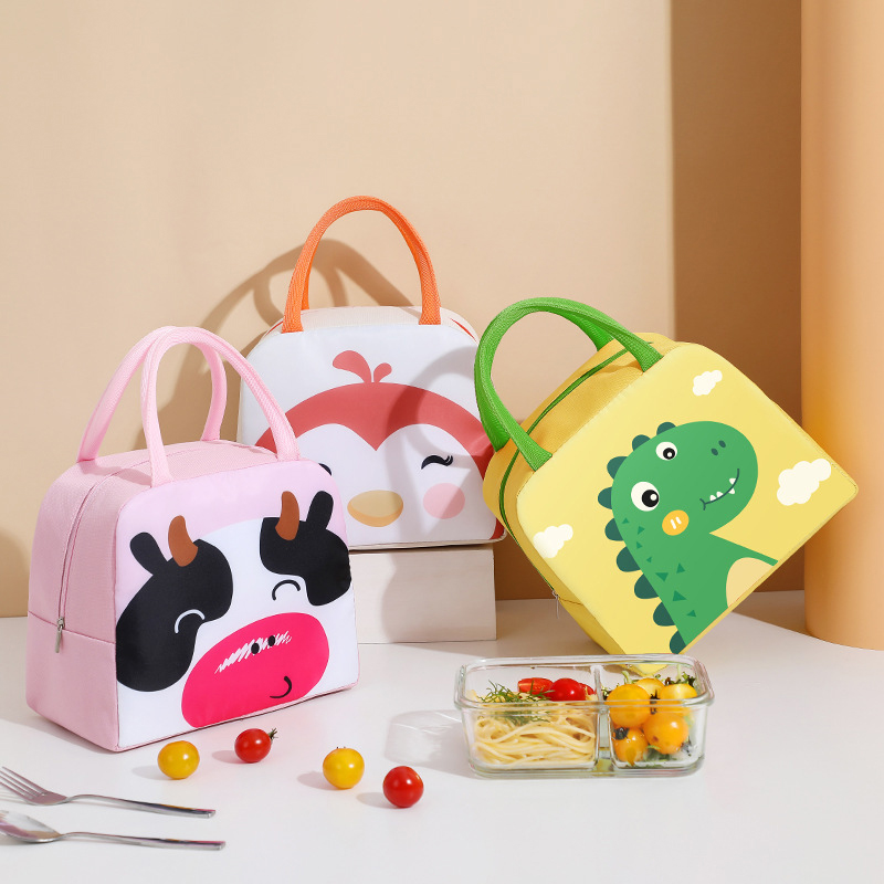 Food Storage And Temperature - กระเป๋าใส่ข้าวกลางวันการ์ตูนน่ารักสำหรับเด็กฉนวนอลูมิเนียมกันความร้อนเก็บความร้อนกล่องข้าวกลางวันอุณหภูมิ hangbag กลางแจ้งถุงเก็บอาหารปิกนิกใหม่