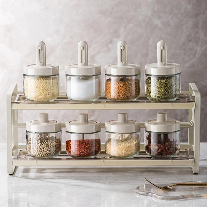 Food Storage Containers Xl - โถใส่เครื่องปรุงชุดเครื่องเทศเครื่องเทศครัวน้ำตาลเกลือ Jar พร้อมฝาปิดช้อนธัญพืช Jar ขนาดใหญ่กล่องเก็บอาหารตู้คอนเทนเนอร์