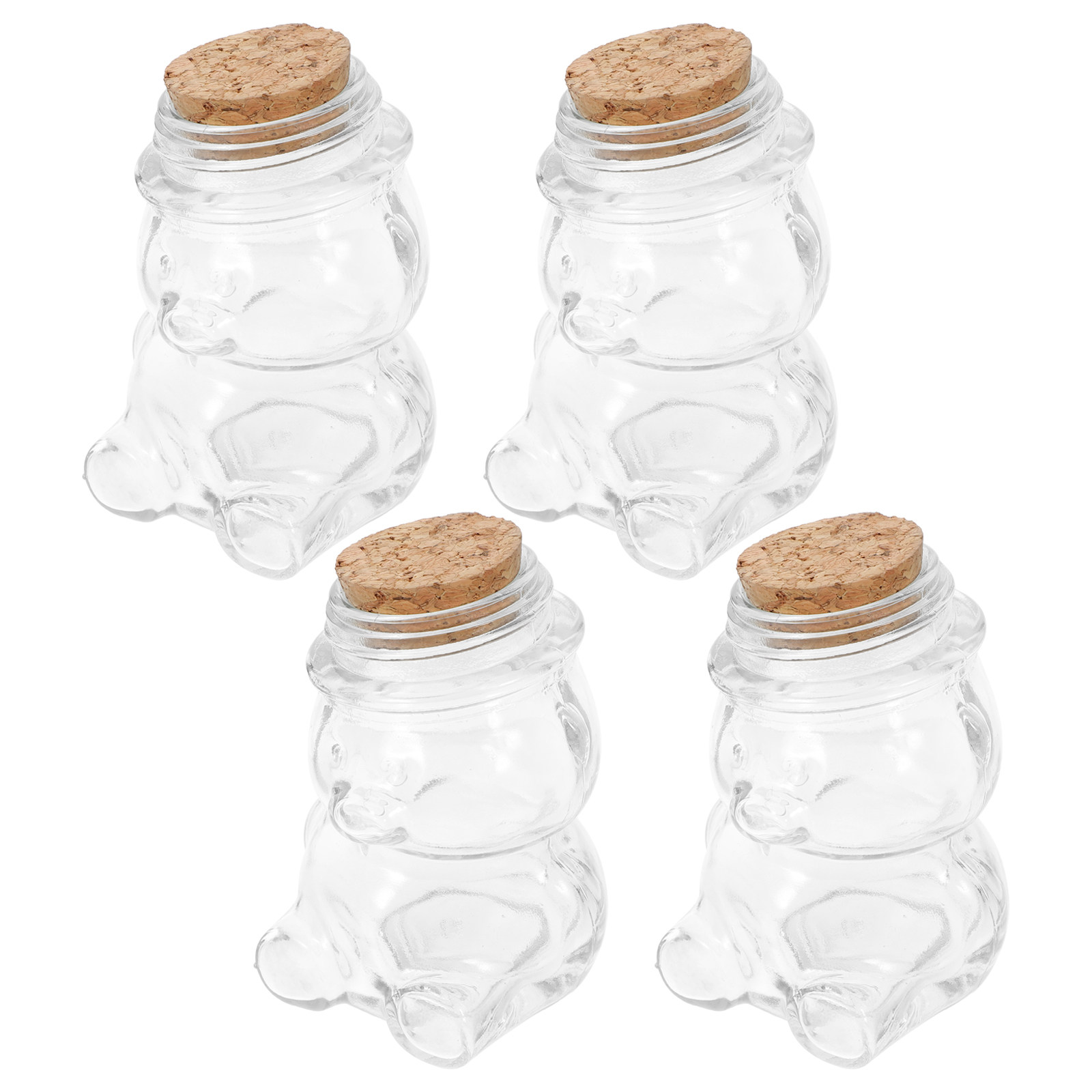 Food Storage Containers Set - ชุดโหลแก้วใส 4 ชิ้น สำหรับเก็บอาหาร ขนม บิสกิต