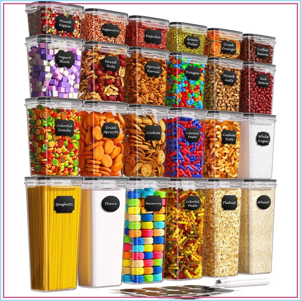 Food Storage Plastic Containers With Lids - กล่องเก็บอาหารสุญญากาศ 24 ชิ้น พร้อมฝาปิด ปลอดสาร BPA