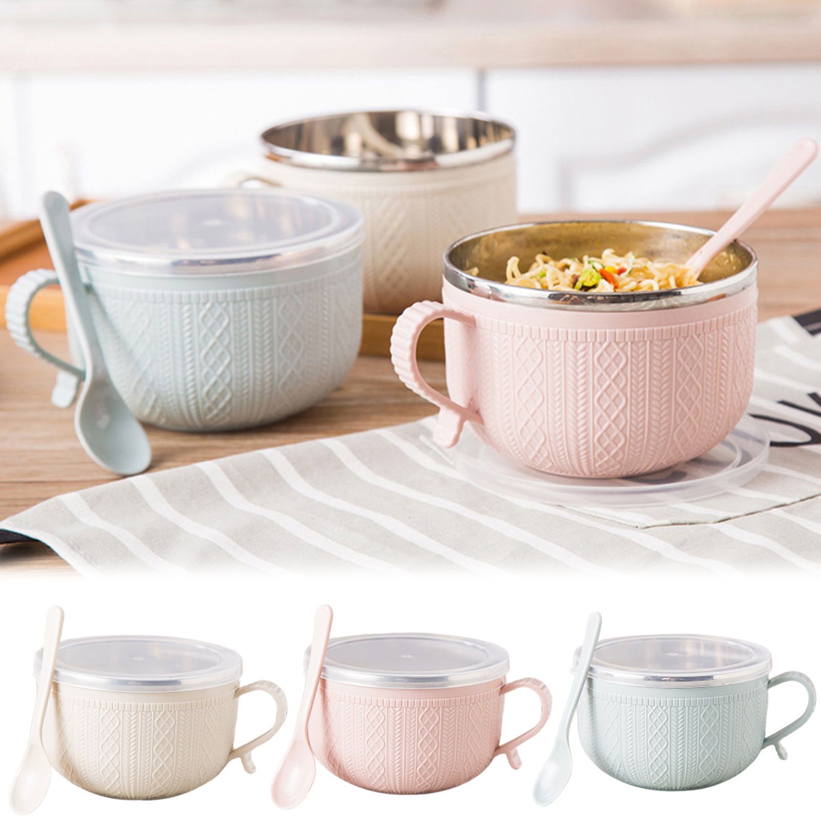 Food Storage Containers Xl - แก้วอาหารพร้อมฝาปิด,ชามก๋วยเตี๋ยวสแตนเลสสำเร็จรูป,ชุดชามโพธิ์ป้องกันร้อน,ภาชนะใส่อาหารกลางวัน,กล่องเก็บอาหารความจุขนาดใหญ่