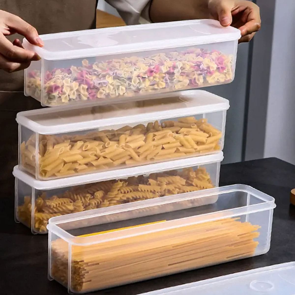 Food Storage On Table - กล่องเก็บของพลาสติกใส 1 ชิ้น, กล่องเก็บอาหารในตู้เย็นพร้อมฝาปิด, กล่องเก็บอาหารแบบใส, กล่องเก็บอาหารแบบปิดผนึก