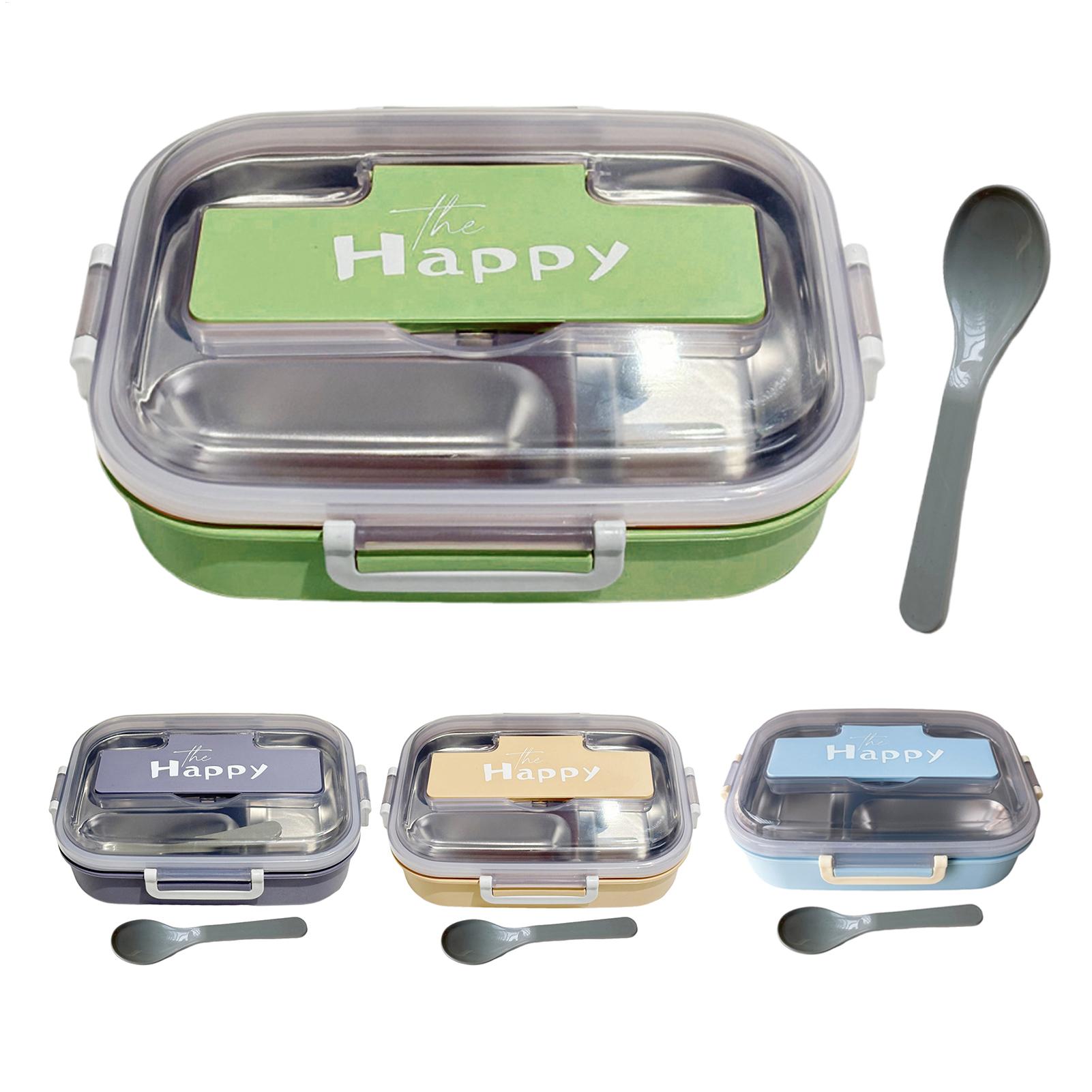 Food Storage Dividers - กล่องอาหารกลางวันแบบพกพาสแตนเลสกล่องเบนโตะแบ่งส่วนพร้อมชุดอาหารสำหรับผู้ใหญ่เด็กนักเรียนภาชนะเก็บอาหารป้องกันการรั่วซึม