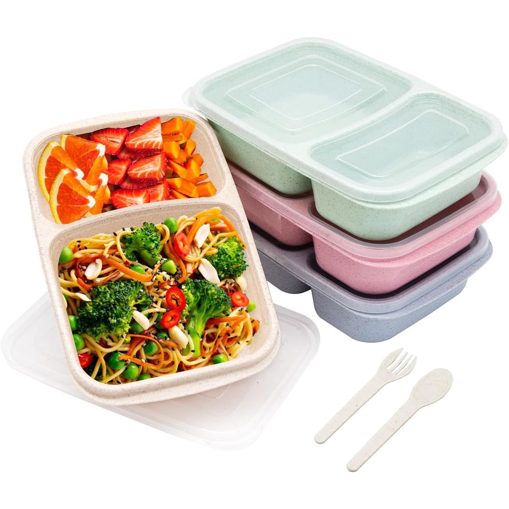 กล่องอาหารกลางวันเบนโต 4 แพ็ค, - Food Storage With Compartments บทวิจารณ์และราคา