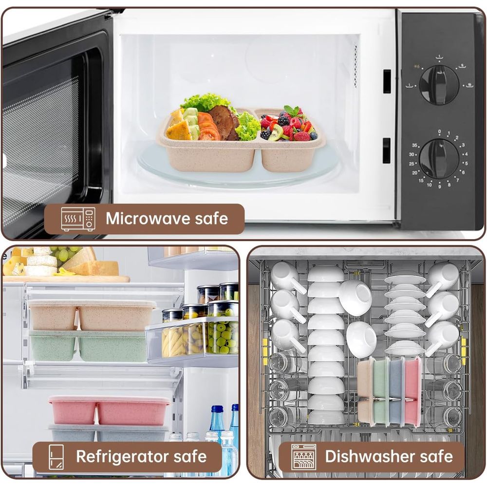 กล่องอาหารกลางวันเบนโต 4 แพ็ค, - Food Storage With Compartments บทวิจารณ์และราคา
