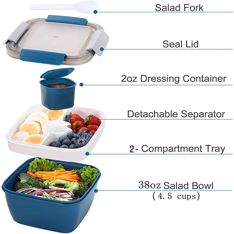 ภาชนะใส่อาหารกลางวันสลัดแบบพกพ - Food Storage With Compartments บทวิจารณ์และราคา