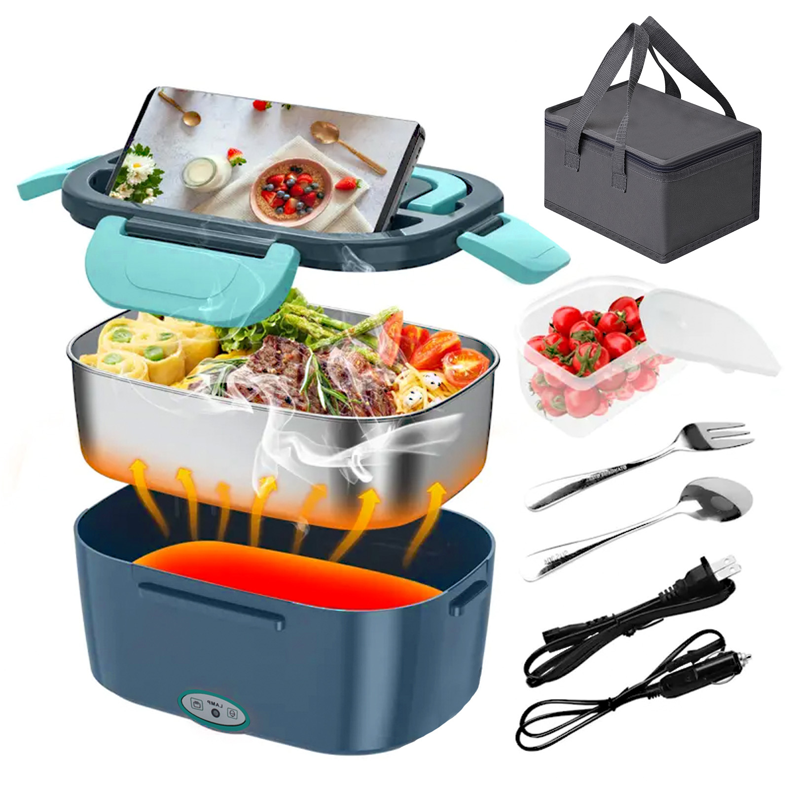 กล่องอาหารกลางวันไฟฟ้า 100W คว - Food Storage Box Stainless Steel บทวิจารณ์และราคา