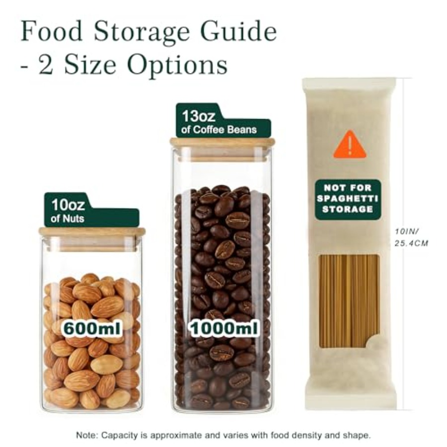 ชุดโหลแก้วทรงสี่เหลี่ยมพร้อมฝา - Food Storage Glass Containers บทวิจารณ์และราคา