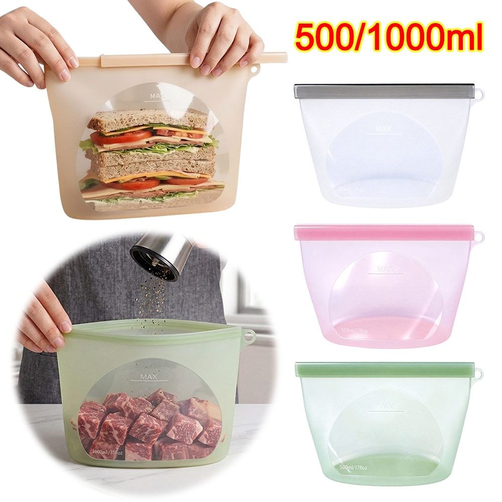 ถุงซิลิโคนถนอมอาหาร ถุงบรรจุภั - Food Storage Ziploc Bags บทวิจารณ์และราคา