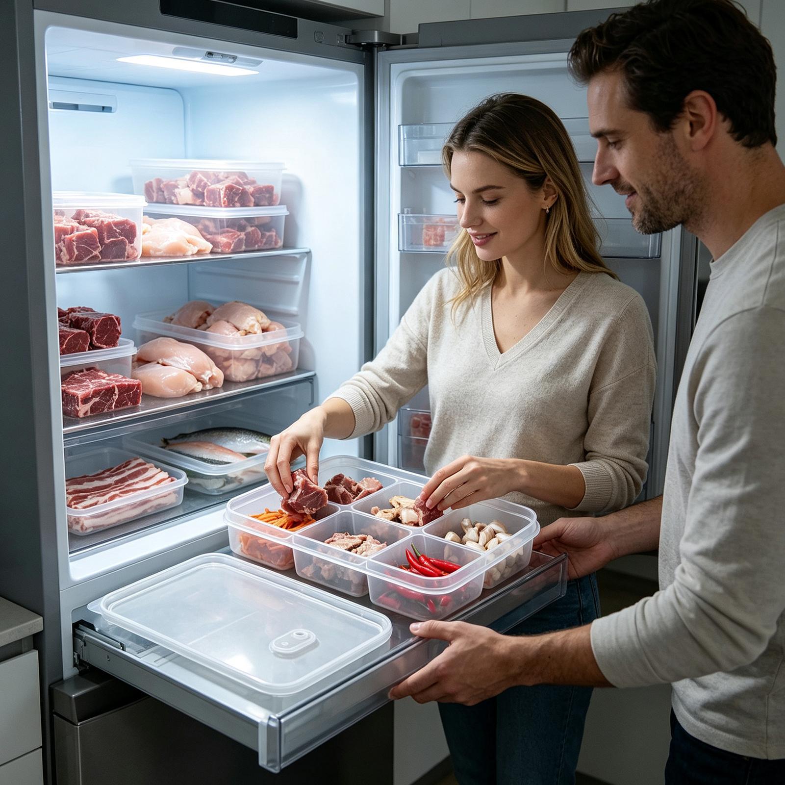 ภาชนะเก็บอาหารพร้อมฝาปิด กล่อง - Food Storage Dividers บทวิจารณ์และราคา