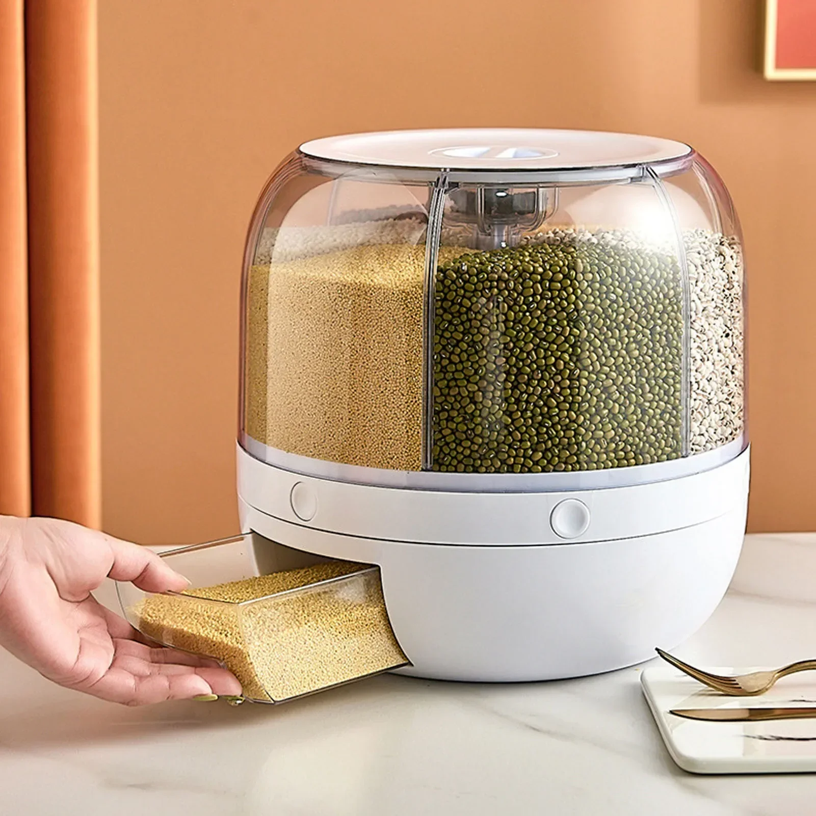 6-คอมพาร์เมนท์ 360 °   ภาชนะเก - Food Storage With Compartments บทวิจารณ์และราคา