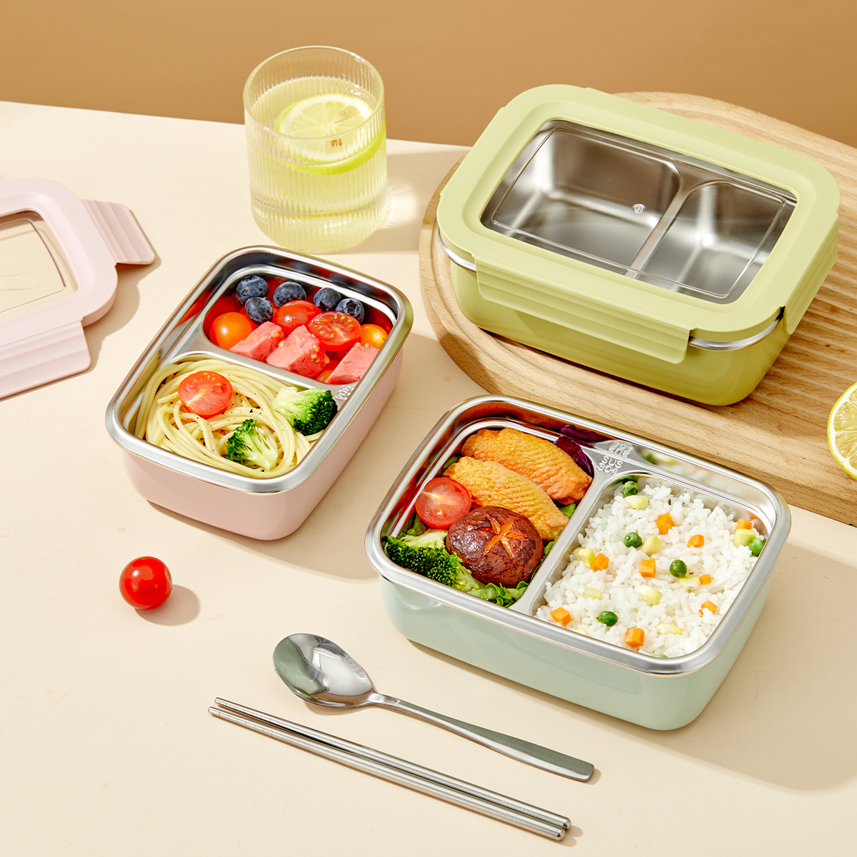กล่องข้าวสแตนเลส 304 สำหรับไมโ - Food Storage With Compartments บทวิจารณ์และราคา