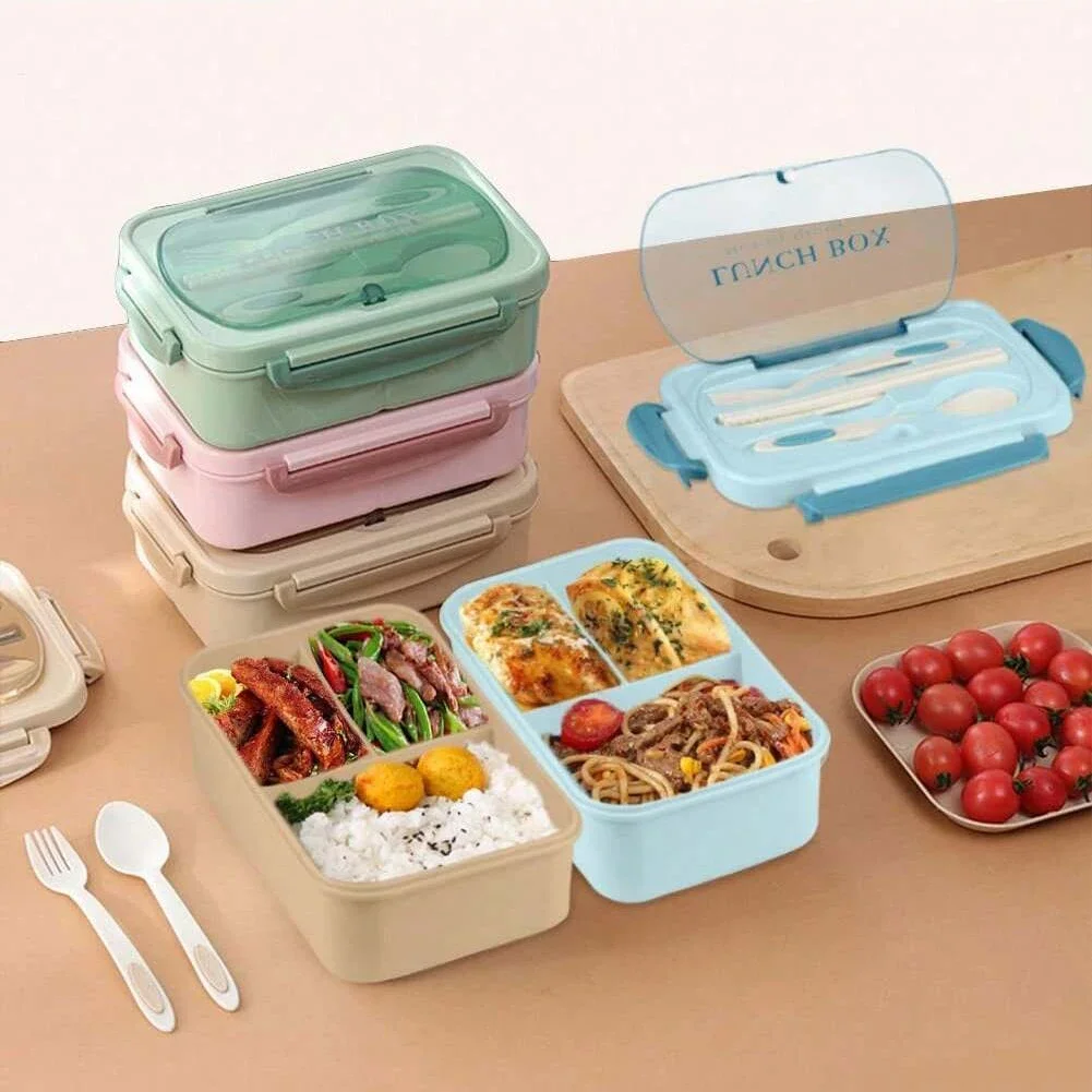 กล่องเบนโตะกล่องข้าวกลางวันผู้ - Food Storage With Compartments บทวิจารณ์และราคา