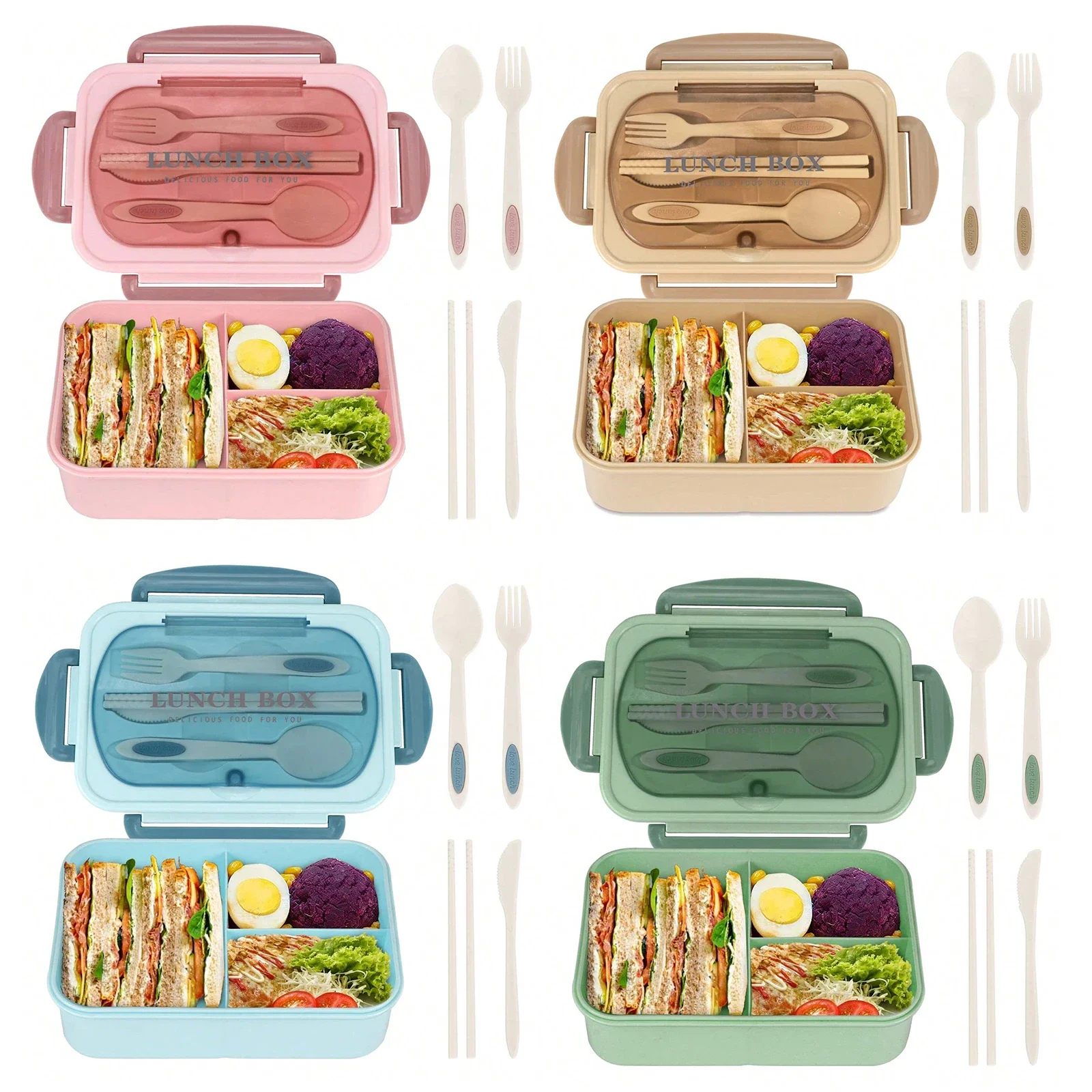 กล่องเบนโตะกล่องข้าวกลางวันผู้ - Food Storage With Compartments บทวิจารณ์และราคา