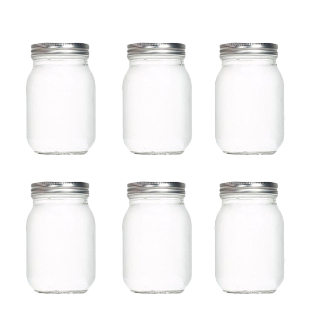 ขวดแก้วใสทรงกลม 6 ชิ้น พร้อมฝา - Food Storage Jar Glass บทวิจารณ์และราคา