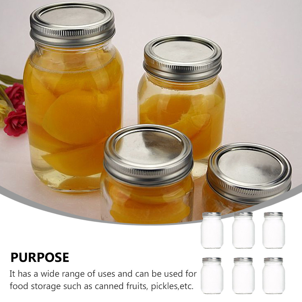 ขวดแก้วใสทรงกลม 6 ชิ้น พร้อมฝา - Food Storage Jar Glass บทวิจารณ์และราคา