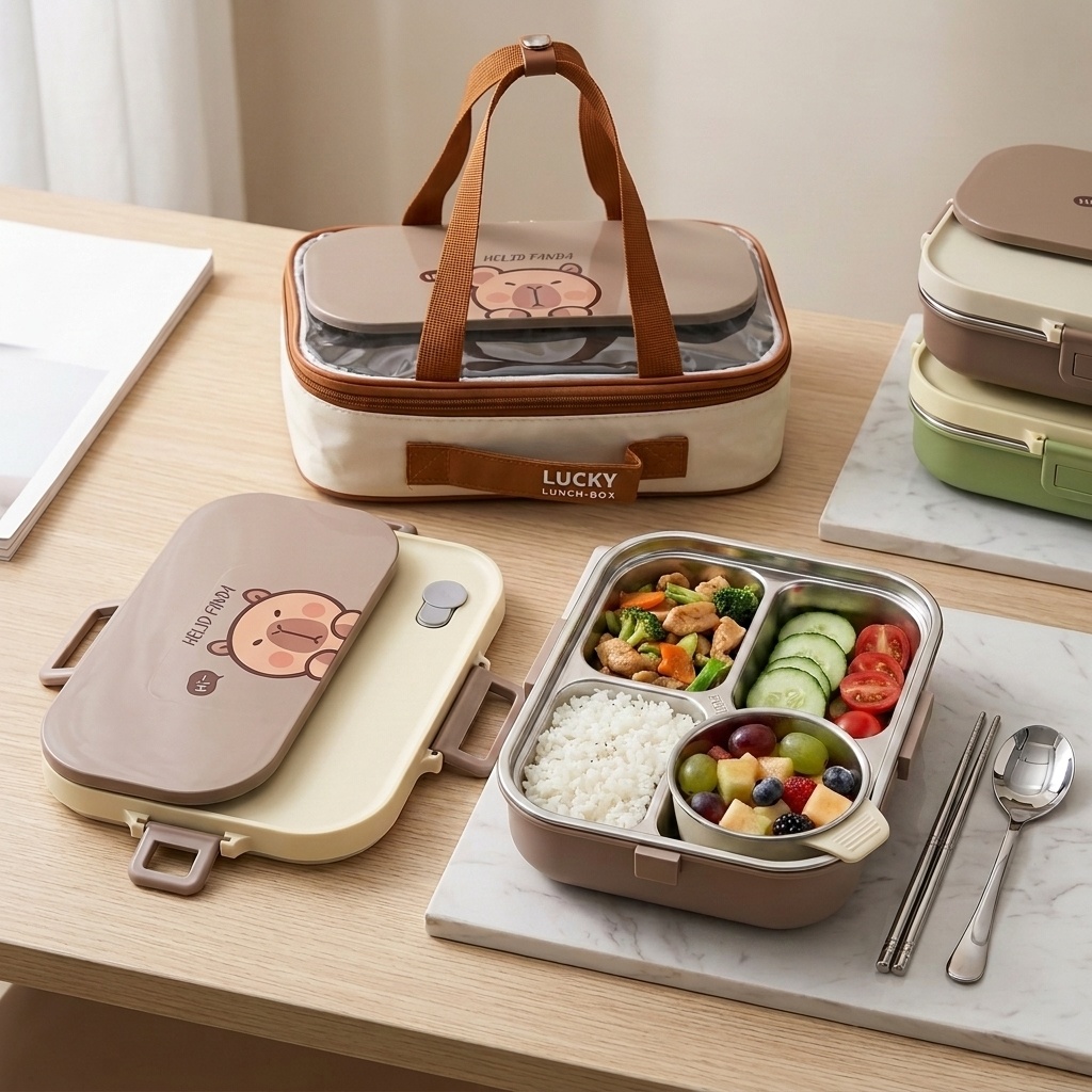 กล่องข้าวสแตนเลส 304 ชุด 4/5 ช - Food Storage With Compartments บทวิจารณ์และราคา