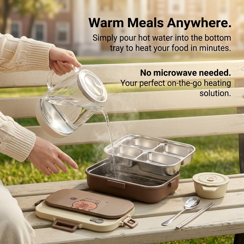 กล่องข้าวสแตนเลส 304 ชุด 4/5 ช - Food Storage With Compartments บทวิจารณ์และราคา