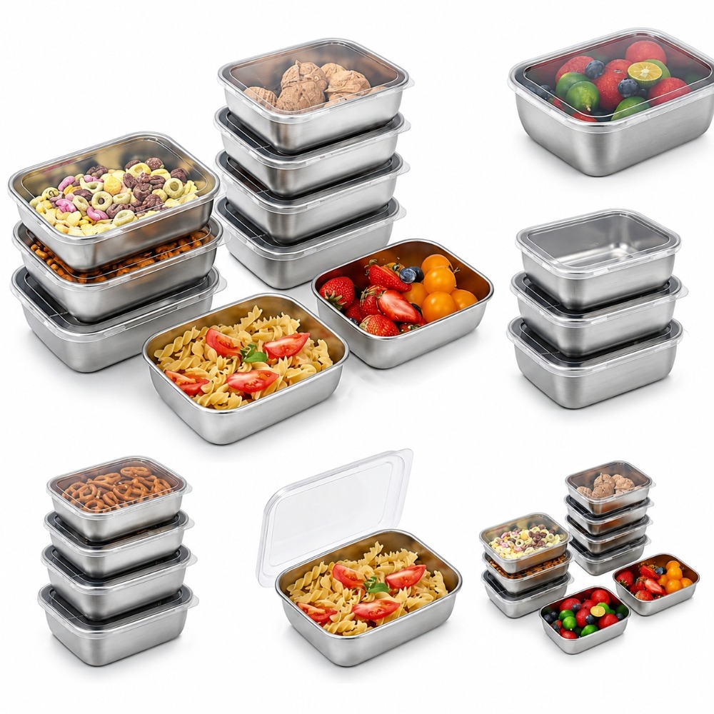 ชุดกล่องเก็บอาหารสแตนเลส 6 ชิ้ - Food Storage Containers Set บทวิจารณ์และราคา