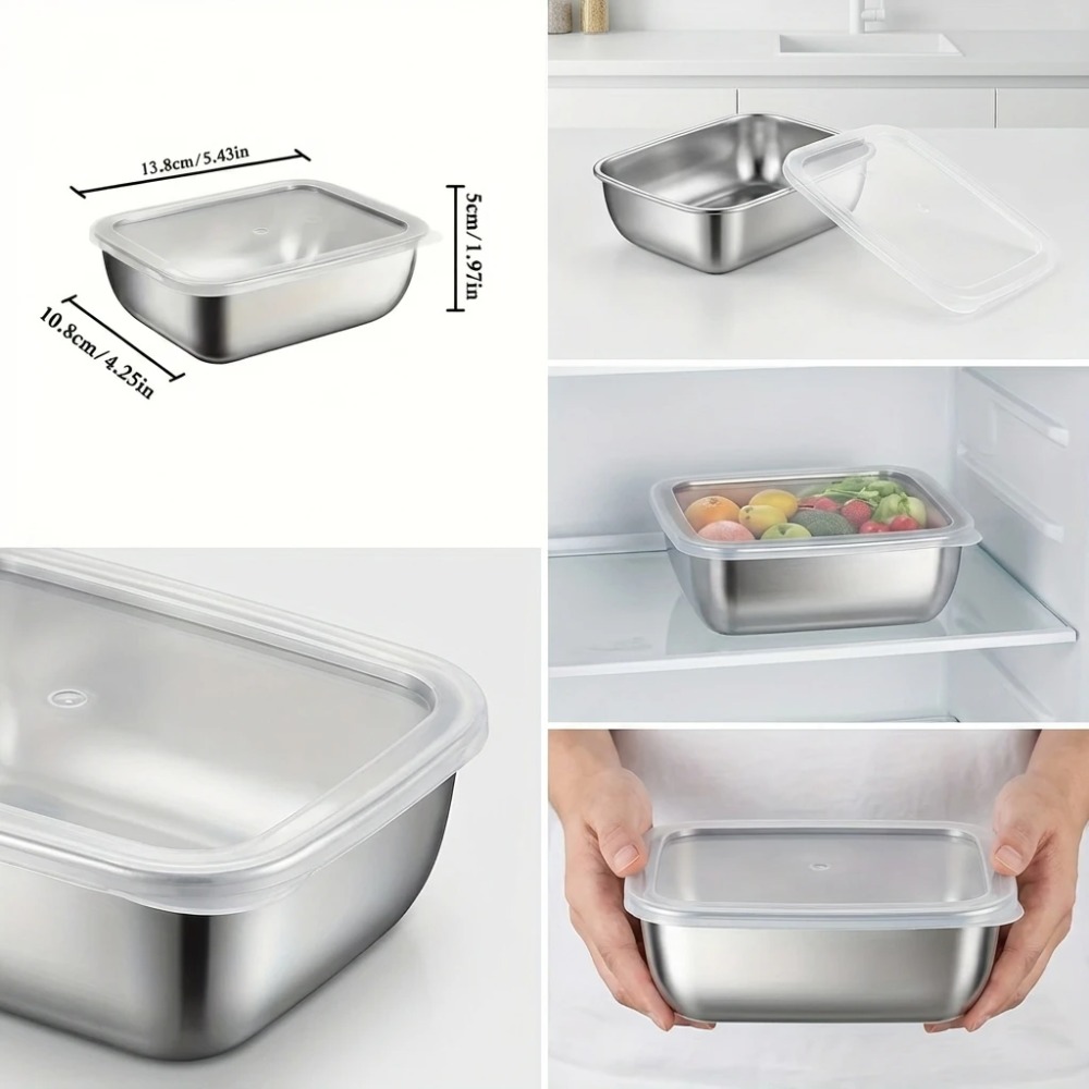 ชุดกล่องเก็บอาหารสแตนเลส 6 ชิ้ - Food Storage Containers Set บทวิจารณ์และราคา