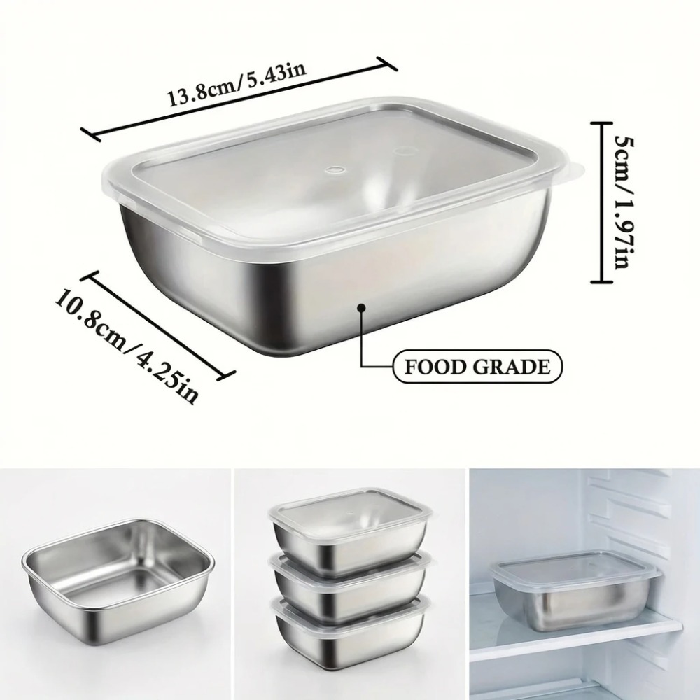 ชุดกล่องเก็บอาหารสแตนเลส 6 ชิ้ - Food Storage Containers Set บทวิจารณ์และราคา