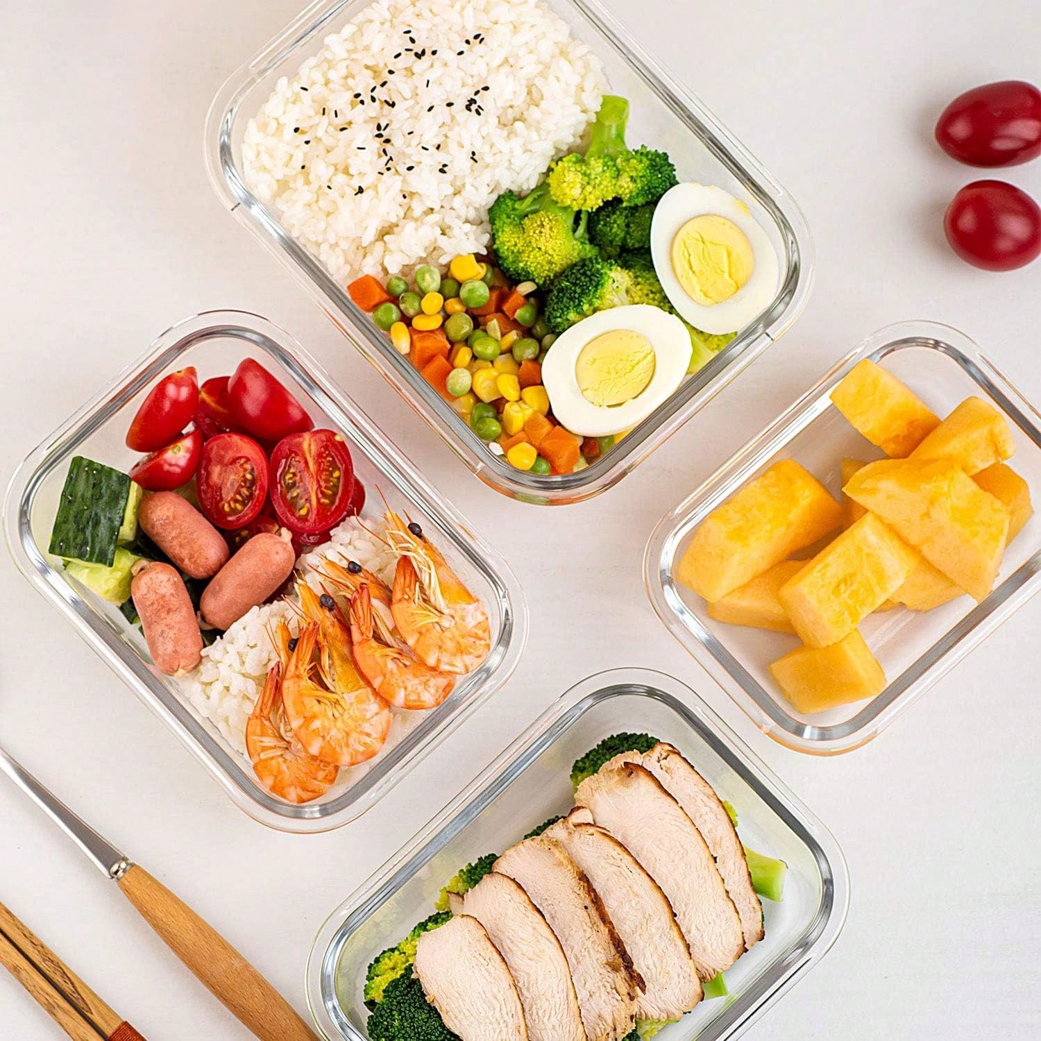 ชุดกล่องแก้วสำหรับเตรียมอาหาร  - Food Storage Glass Containers บทวิจารณ์และราคา