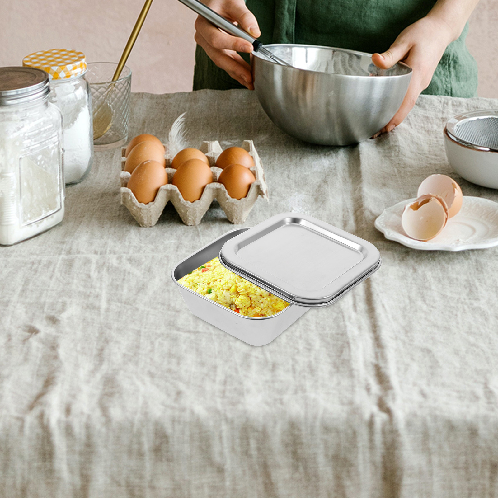 ภาชนะเก็บอาหารสแตนเลสขนาด 300  - Food Storage Box Stainless Steel บทวิจารณ์และราคา