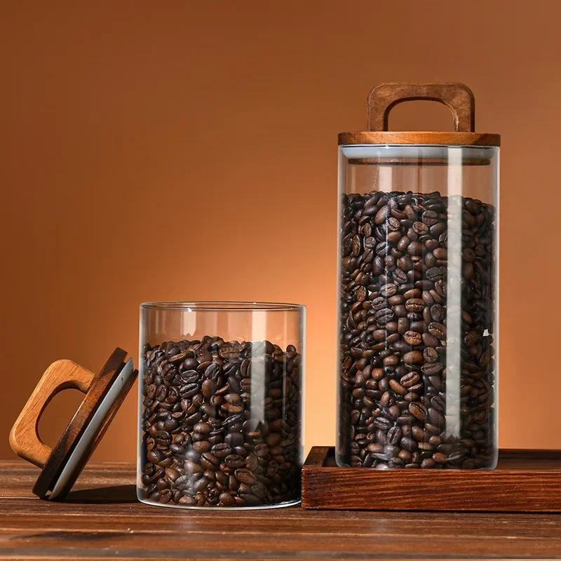 ขวดแก้วใสพร้อมฝาปิดไม้ไผ่กระป๋ - Food Storage Jar Glass บทวิจารณ์และราคา