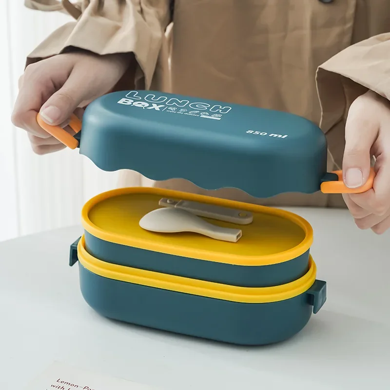 กล่องข้าวกลางวันพลาสติกสองชั้น - Food Storage With Compartments บทวิจารณ์และราคา