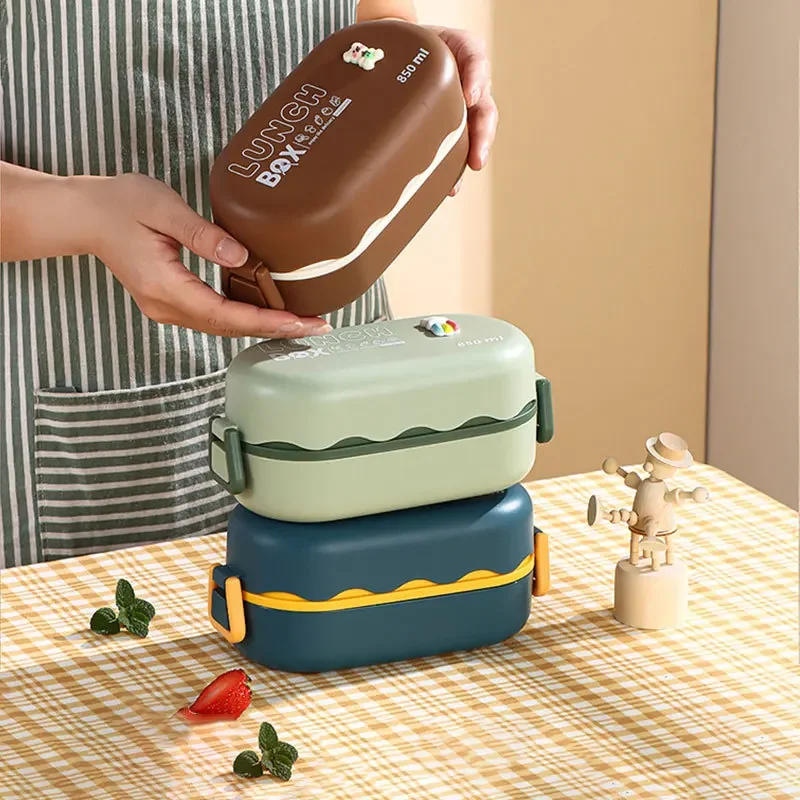 กล่องข้าวกลางวันพลาสติกสองชั้น - Food Storage With Compartments บทวิจารณ์และราคา