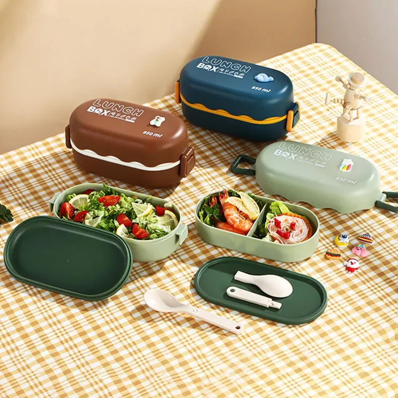 กล่องข้าวกลางวันพลาสติกสองชั้น - Food Storage With Compartments บทวิจารณ์และราคา