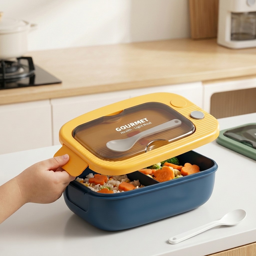 กล่องเบนโตพลาสติกสำหรับไมโครเว - Food Storage With Compartments บทวิจารณ์และราคา