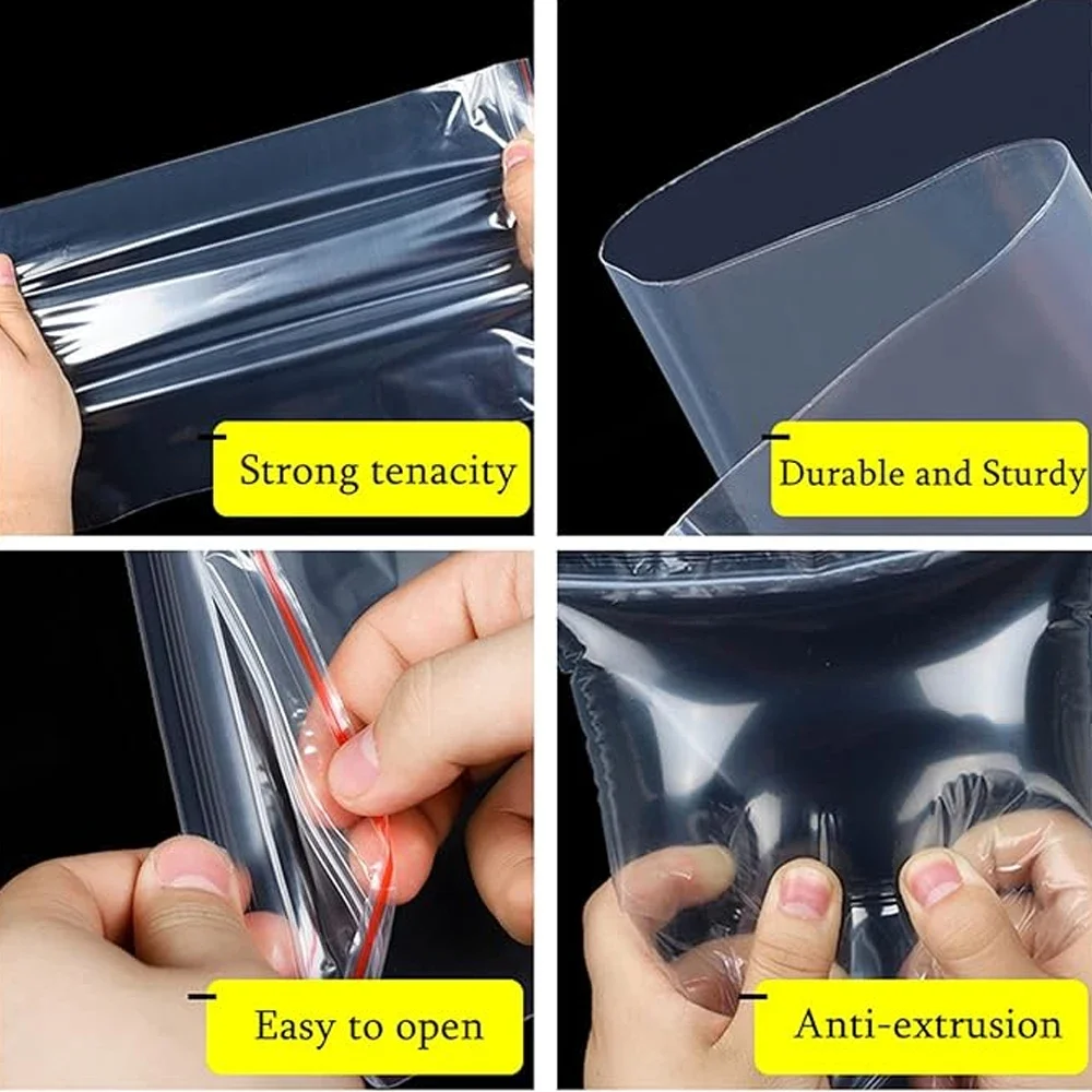 100-1000 ชิ้นถุงใสแบบปิดได้ขนา - Food Storage Ziploc Bags บทวิจารณ์และราคา