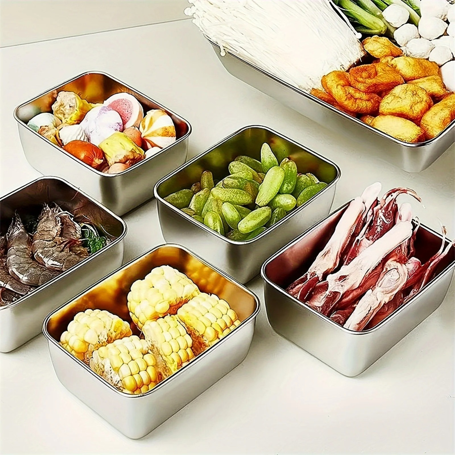 1/3/5pcs สแตนเลสกล่องเก็บอาหาร - Food Storage Plastic Containers With Lids บทวิจารณ์และราคา