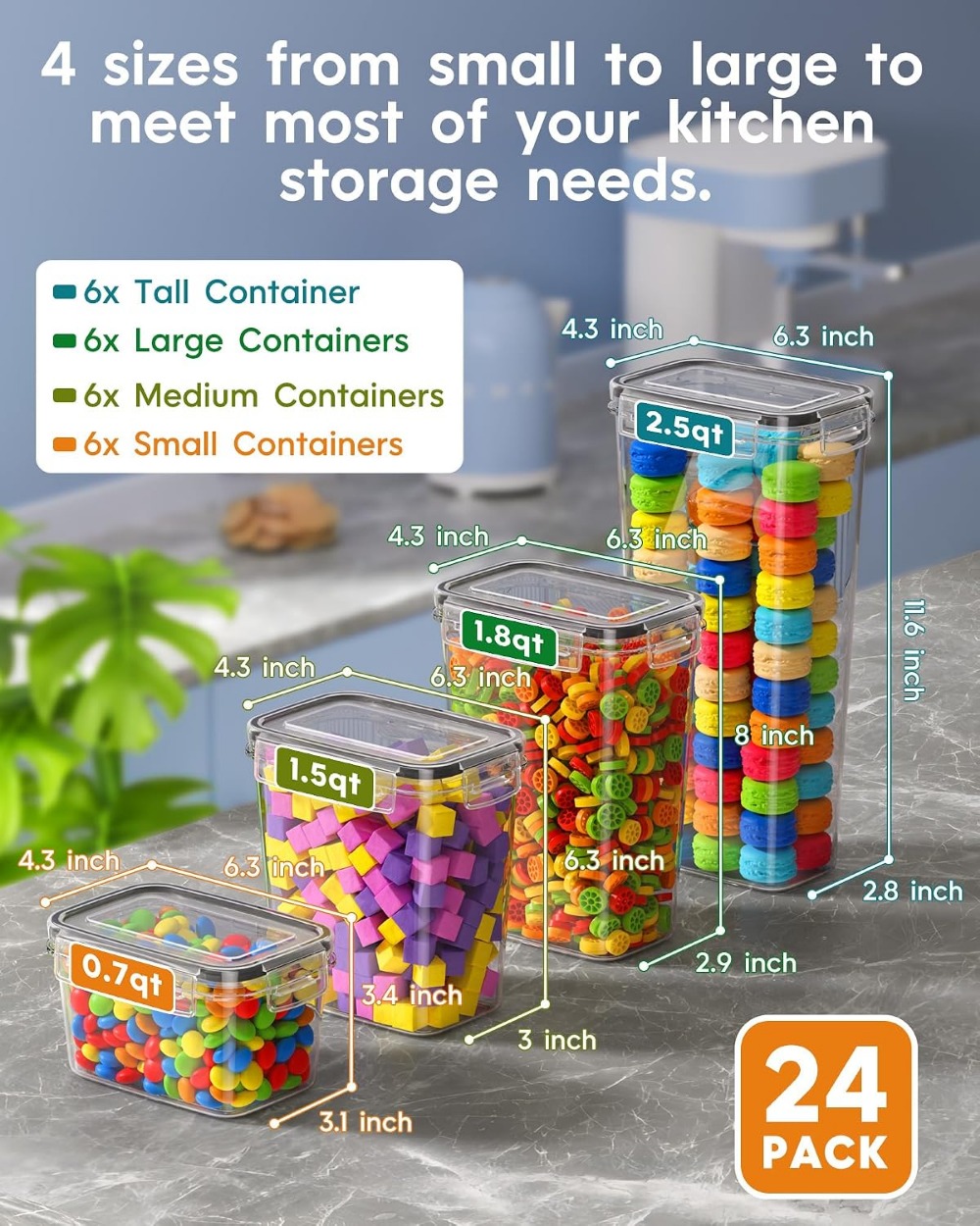 กล่องเก็บอาหารสุญญากาศ 24 ชิ้น - Food Storage Plastic Containers With Lids บทวิจารณ์และราคา